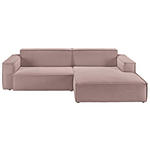 ECKSOFA in Feincord Altrosa  - Schwarz/Altrosa, KONVENTIONELL, Kunststoff/Textil (276/168cm) - Hom`in