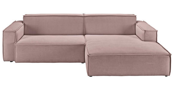 ECKSOFA in Feincord Altrosa  - Schwarz/Altrosa, KONVENTIONELL, Kunststoff/Textil (276/168cm) - Hom`in