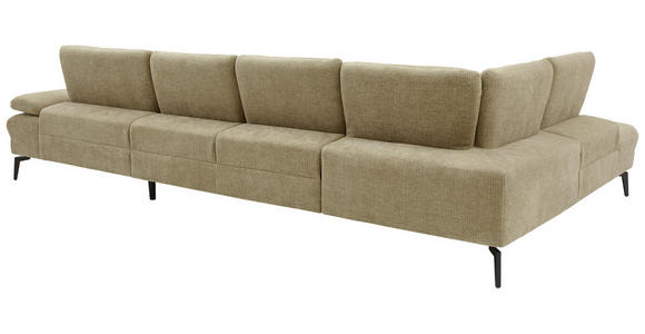 WOHNLANDSCHAFT in Webstoff Beige - Beige/Schwarz, Design, Textil/Metall (208/354/157cm) - Dieter Knoll