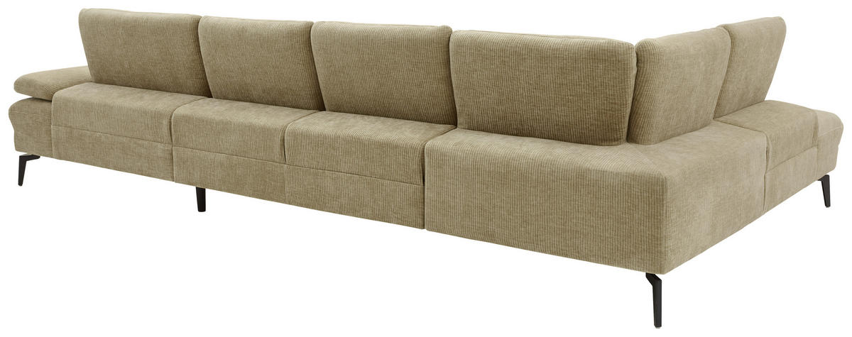 WOHNLANDSCHAFT in Webstoff Beige  - Beige/Schwarz, Design, Textil/Metall (208/354/157cm) - Dieter Knoll