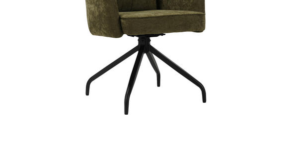 ARMLEHNSTUHL  Sitzfläche 180° drehbar Mikrofaser  - Schwarz/Grün, Design, Textil/Metall (60/90/68cm) - Carryhome