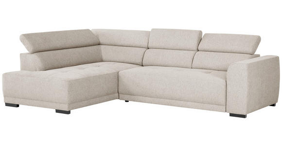 ECKSOFA Beige Struktur - Beige/Schwarz, Design, Kunststoff/Textil (205/284cm) - Xora