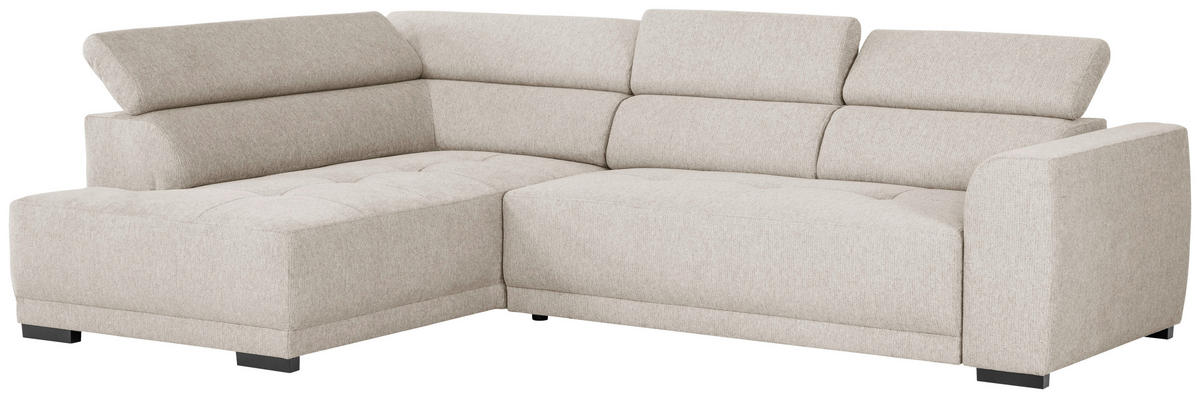 ECKSOFA Beige Struktur  - Beige/Schwarz, Design, Kunststoff/Textil (205/284cm) - Xora