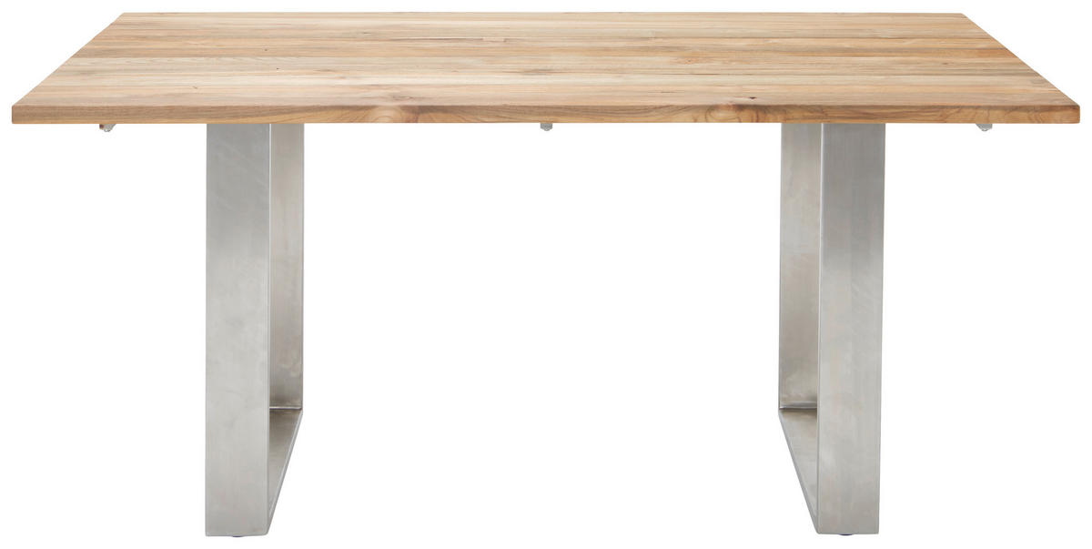 GARTENTISCH 160/95/76 cm Holz, Metall Silberfarben, Teakfarben rechteckig  - Silberfarben/Teakfarben, Design, Holz/Metall (160/95/76cm)