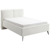 POLSTERBETT 140/200 cm,  in Creme,  - Creme/Schwarz, Trend, Textil/Metall (140/200cm) - Boxxx