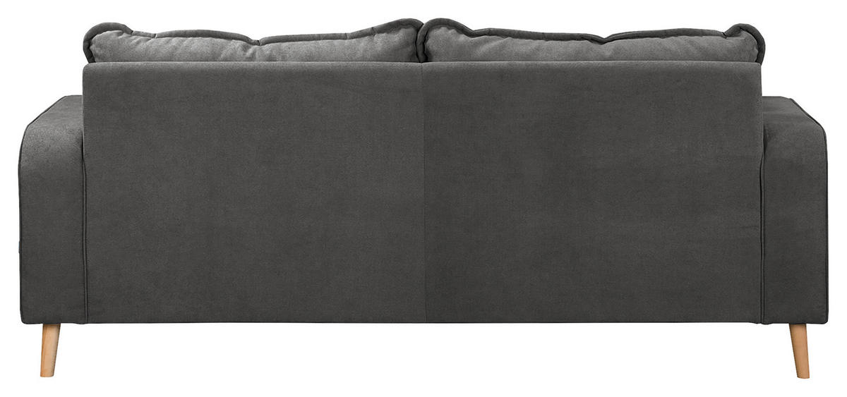3-SITZER-SOFA in Mikrofaser Dunkelgrau  - Wengefarben/Dunkelgrau, Design, Holz/Textil (193/86/87cm) - Livetastic