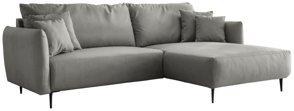 ROHOVÁ SEDAČKA, textil, šedá - šedá/černá, Design, kov/textil (178/264-302cm) - Livetastic