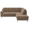 ECKSOFA in Webstoff Hellbraun  - Hellbraun/Alufarben, Konventionell, Textil/Metall (241/200cm) - Beldomo System