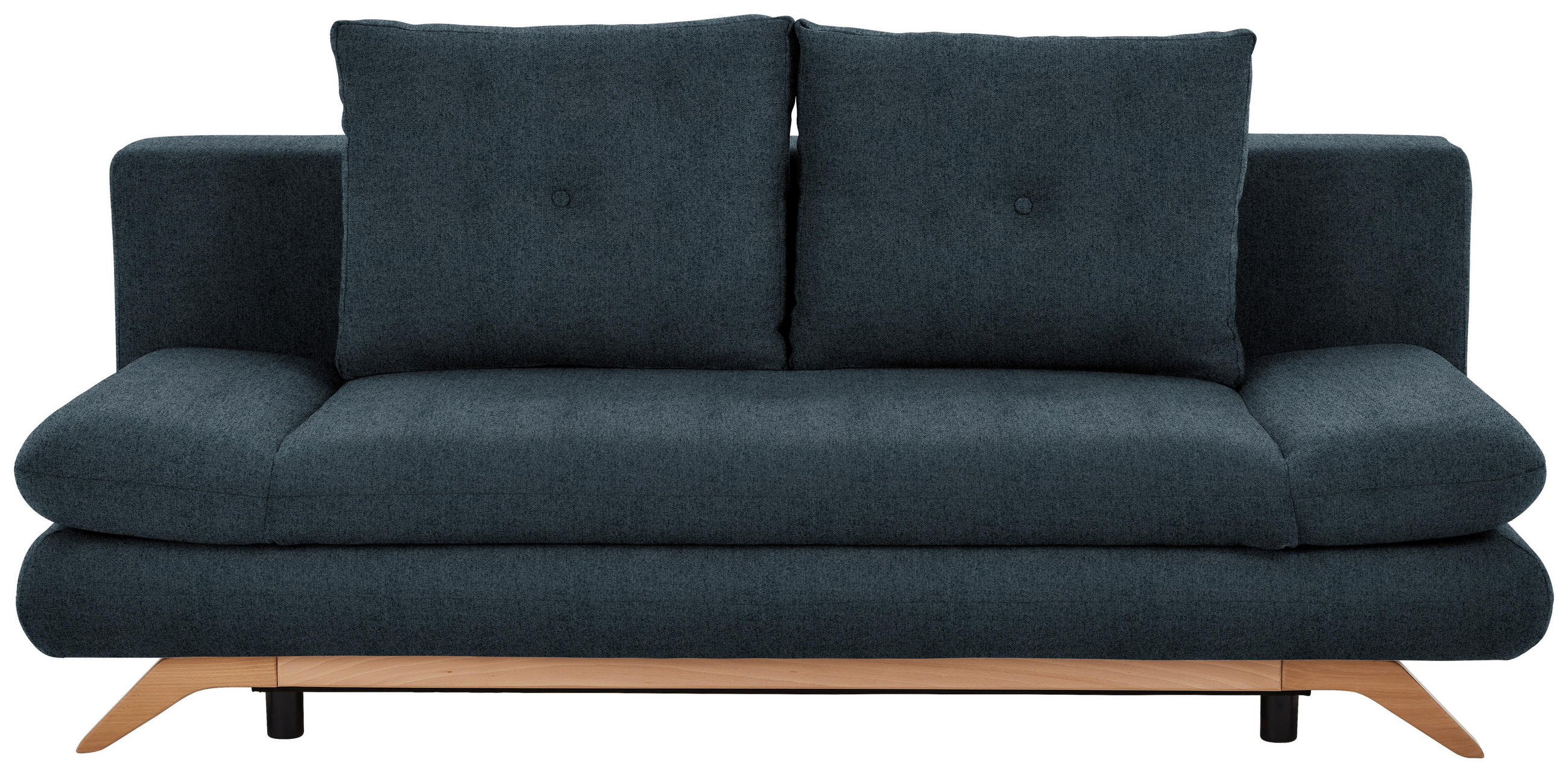 KANAPÉÁGY textil sötétszürke  - bükkszínű/sötétszürke, Konventionell, textil/fa (205/86/94cm) - Carryhome