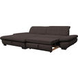 ECKSOFA in Mikrofaser Braun  - Schwarz/Braun, Design, Textil/Metall (198/290cm) - Xora