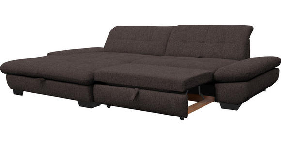 ECKSOFA in Mikrofaser Braun 198/290 cm - Schwarz/Braun, Design, Textil/Metall (198/290cm) - Xora