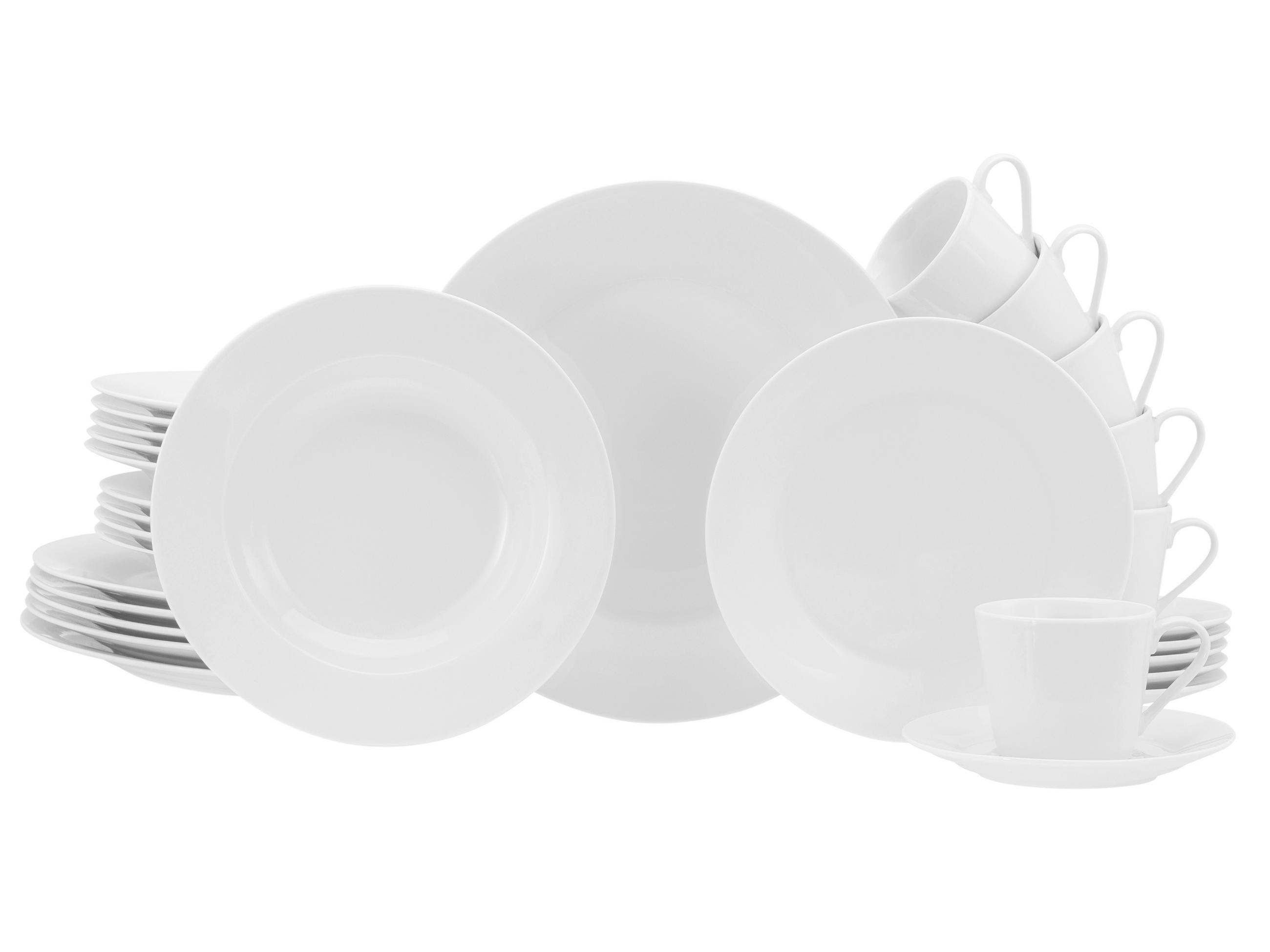 KOMBISERVICE Base weiß 30-teilig  - Weiß, Basics, Keramik - Creatable