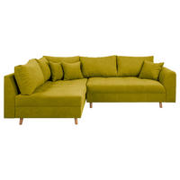 ECKSOFA Ariella Hellgrün Mikrofaser  - Naturfarben/Hellgrün, Design, Holz/Textil (161/231cm) - Livetastic
