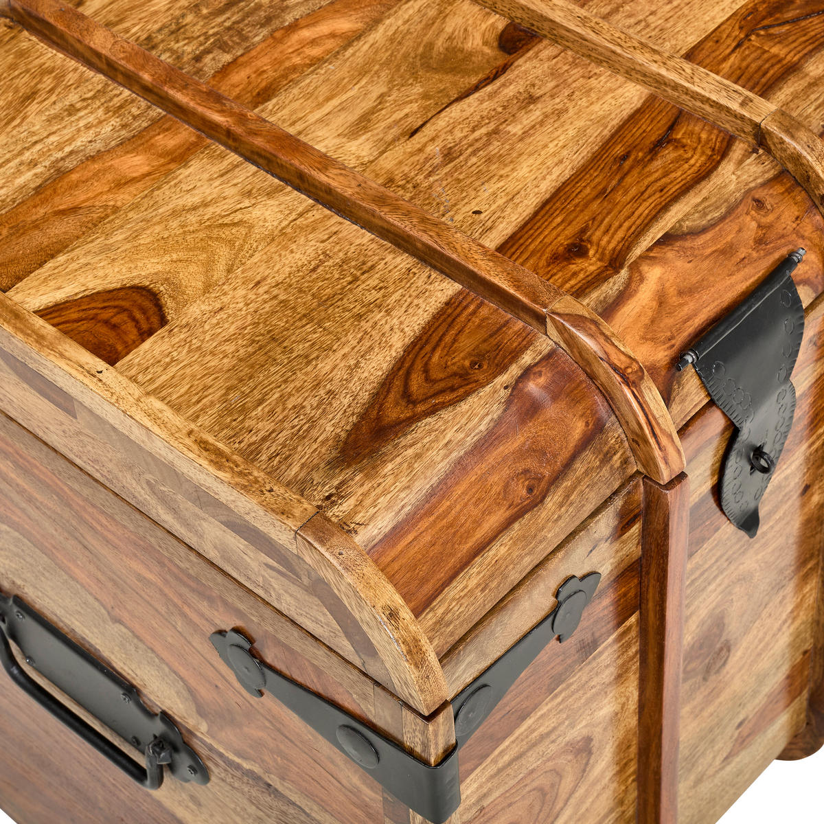 TRUHE Holz Sheesham Hartholz  - Sheeshamfarben, KONVENTIONELL, Holz (50/50/50cm) - Livetastic