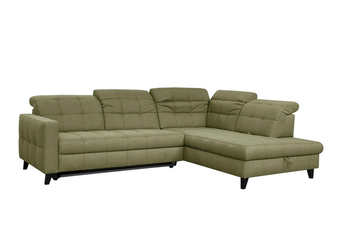 SAROKKANAPÉ textil zöld  - fekete/zöld, Design, textil/fa (297/216cm) - Xora