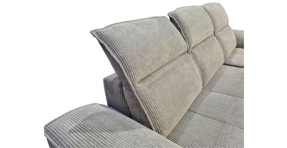 ECKSOFA Taupe Cord  - Taupe/Schwarz, KONVENTIONELL, Textil/Metall (290/196cm) - Carryhome