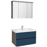 BADEZIMMER  in 92 cm  - Blau/Dunkelgrau, KONVENTIONELL, Glas/Keramik (92cm) - Dieter Knoll