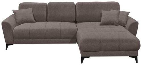ECKSOFA in Webstoff Dunkelbraun  - Dunkelbraun/Schwarz, Konventionell, Kunststoff/Textil (281/189cm) - Carryhome