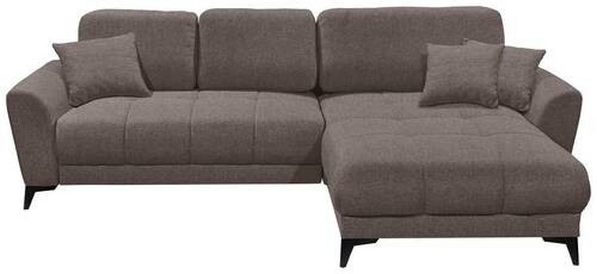 ECKSOFA in Webstoff Dunkelbraun  - Dunkelbraun/Schwarz, Konventionell, Kunststoff/Textil (281/189cm) - Carryhome
