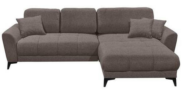 ECKSOFA in Webstoff Dunkelbraun  - Dunkelbraun/Schwarz, KONVENTIONELL, Kunststoff/Textil (281/189cm) - Carryhome