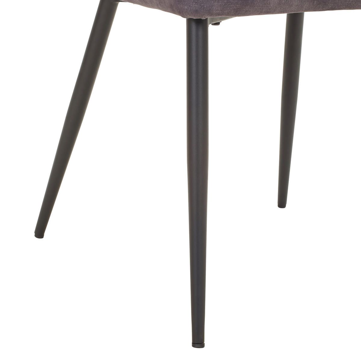STUHL  in Eisen Lederlook, Samt Metall, Textil  - Dunkelgrau/Schwarz, MODERN, Textil/Metall (57/79/53cm) - Livetastic