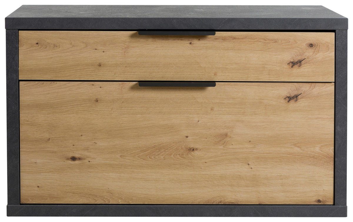 GARDEROBENBANK  in 85,1/52,3/35,3 cm  - Schieferfarben/Schwarz, Design, Kunststoff/Metall (85,1/52,3/35,3cm) - Carryhome