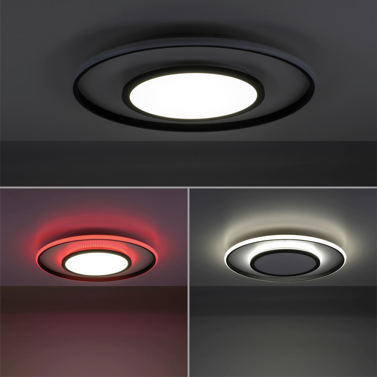 LED-DECKENLEUCHTE 60/10 cm   - Schwarz, Design, Kunststoff/Metall (60/10cm)