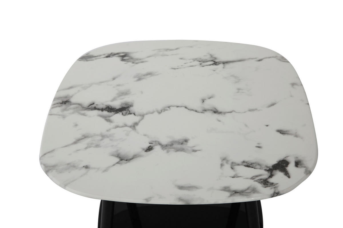 COUCHTISCH in Metall, Glas 55/55/55 cm  - Schwarz/Weiß, Design, Glas/Metall (55/55/55cm) - Livetastic
