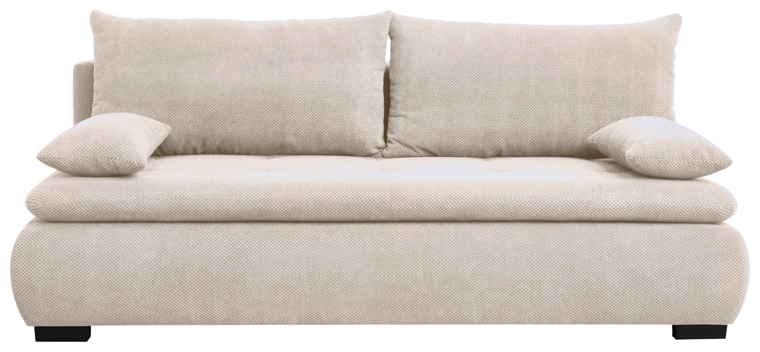 SCHLAFSOFA in Webstoff, Plüsch Naturfarben  - Schwarz/Naturfarben, Konventionell, Textil (203/72-96/98cm) - Novel