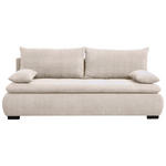 SCHLAFSOFA Diana in Webstoff, Plüsch Naturfarben  - Schwarz/Naturfarben, KONVENTIONELL, Textil (203/72-96/98cm) - Novel