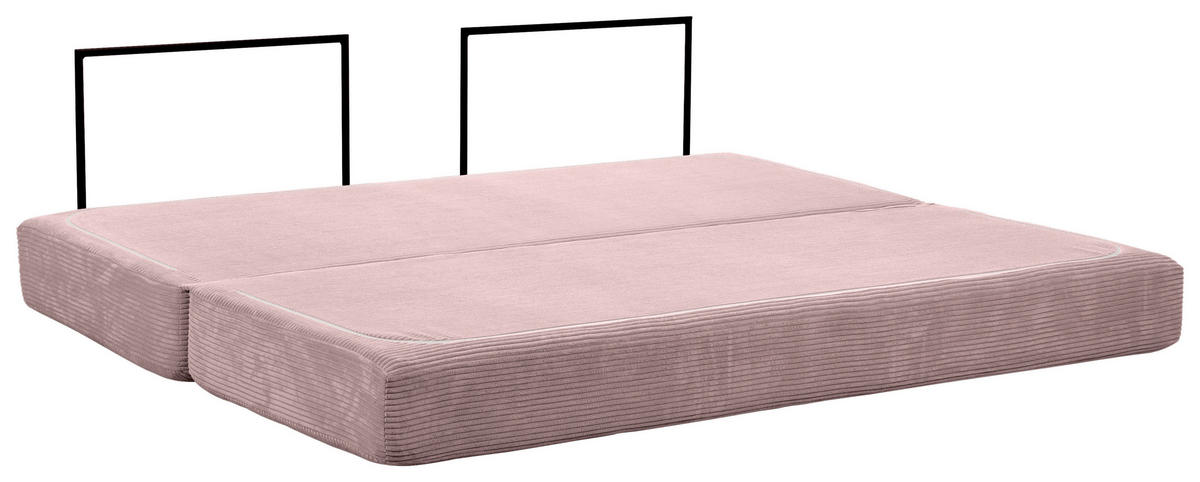 SCHLAFSOFA Cord Altrosa  - Altrosa, KONVENTIONELL, Textil/Metall (200/77/80cm) - Carryhome