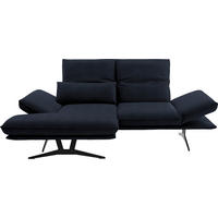 ECKSOFA Echtleder Dunkelblau  - Gelb/Schwarz, Design, Leder/Metall (130/210cm) - Dieter Knoll
