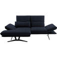 ECKSOFA  in Echtleder Dunkelblau Armteilverstellung, Kopfteilverstellung  130/210 cm  - Gelb/Schwarz, Design, Leder/Metall (130/210cm) - Dieter Knoll