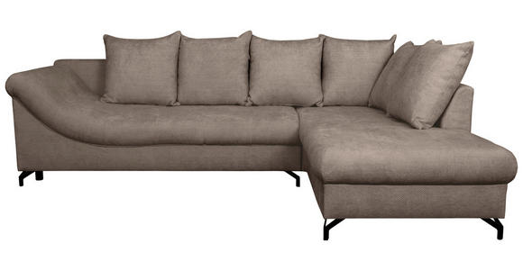 ECKSOFA Braun Struktur - Schwarz/Braun, KONVENTIONELL, Textil/Metall (274/194cm) - Carryhome