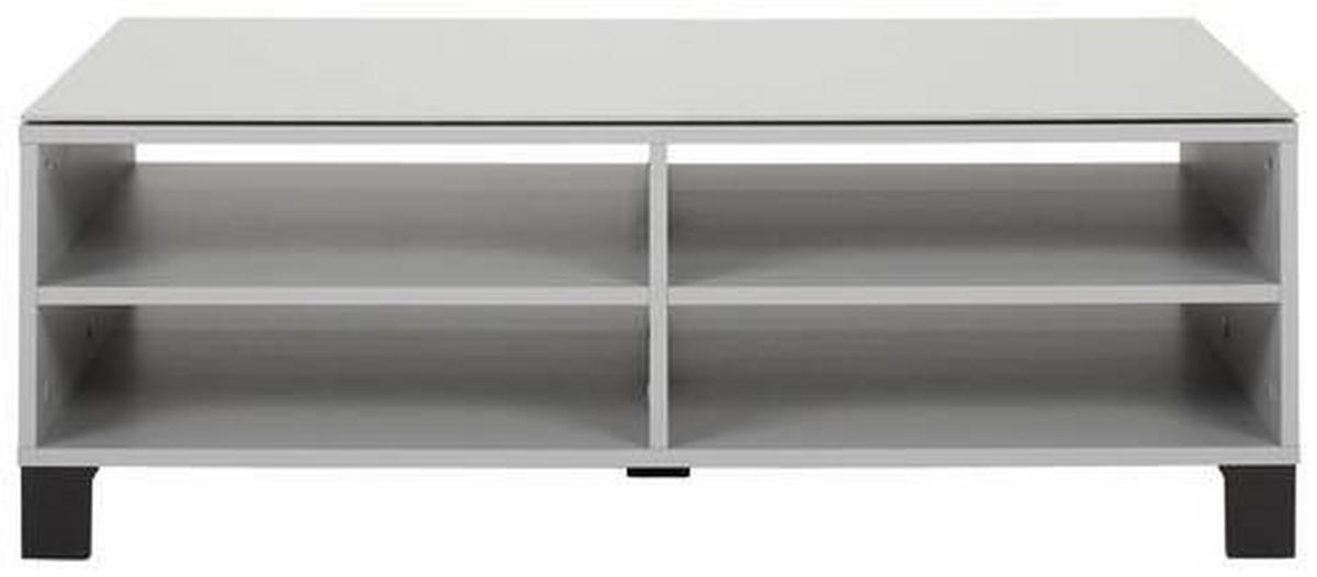 COUCHTISCH in Glas, Holzwerkstoff 110/70/37,9 cm  - Hellgrau/Schwarz, Design, Glas/Holzwerkstoff (110/70/37,9cm) - Hom`in