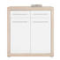 SCHUHSCHRANK Eichefarben, Weiß - Eichefarben/Alufarben, KONVENTIONELL, Holz/Kunststoff (95/104/36cm) - XORA