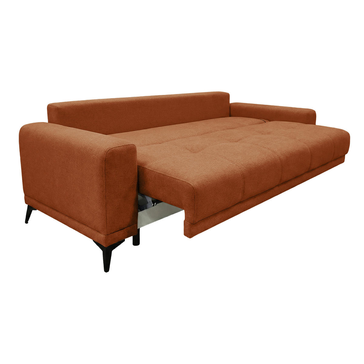 SCHLAFSOFA GRANDE in Chenille Rot  - Rot/Schwarz, Design, Textil/Metall (238/83/98cm) - MID.YOU