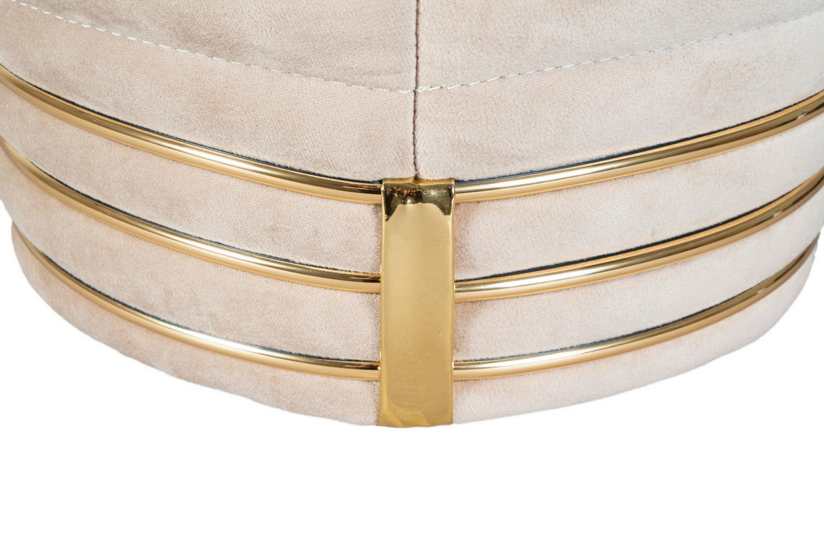 HOCKER Struktur Taupe, Goldfarben  - Taupe/Goldfarben, Design, Textil (42/50cm) - Kayoom