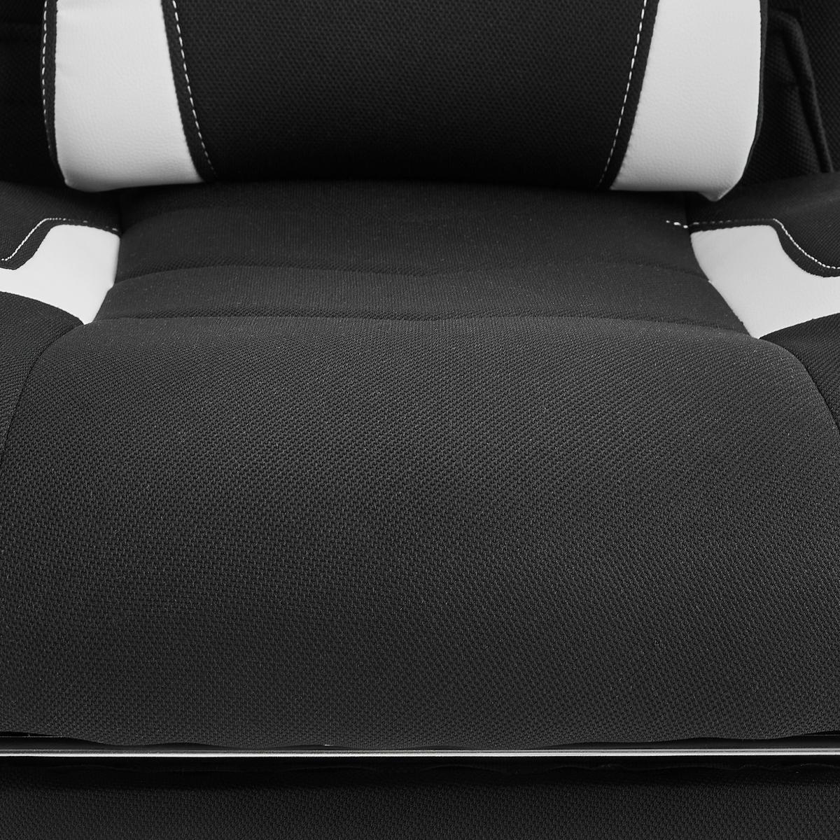 GAMINGSTUHL  in Lederlook, Mikrofaser, Vliesstoff Schwarz, Weiß  - Schwarz/Weiß, Design, Kunststoff/Textil (65/114/67cm) - Novel