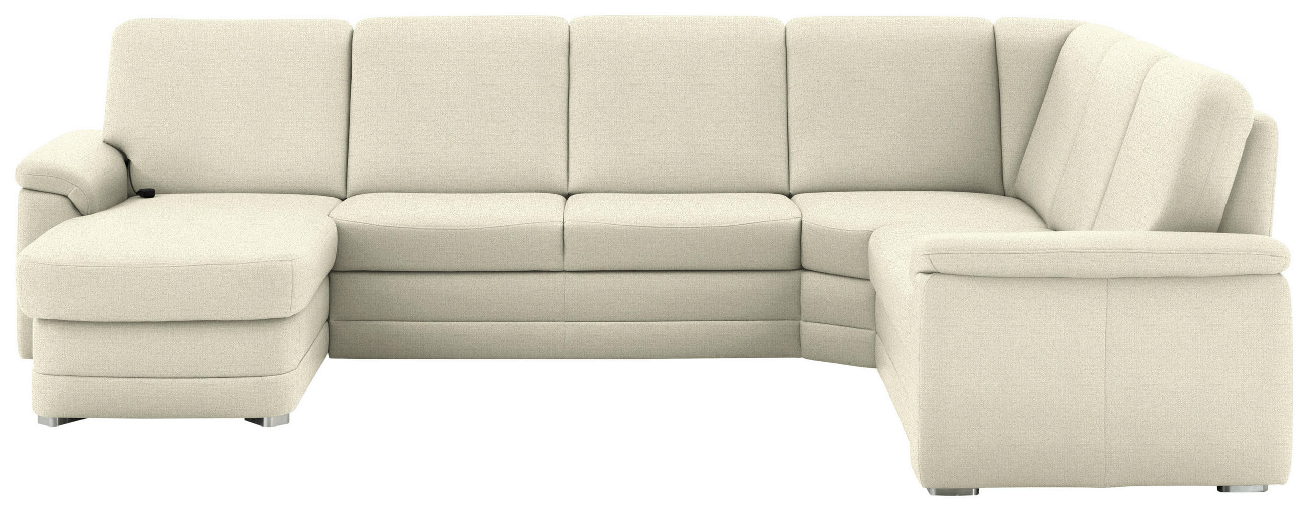 WOHNLANDSCHAFT  in Chenille Beige  - Beige/Alufarben, KONVENTIONELL, Holz/Textil (160/329/235cm) - Beldomo Comfort