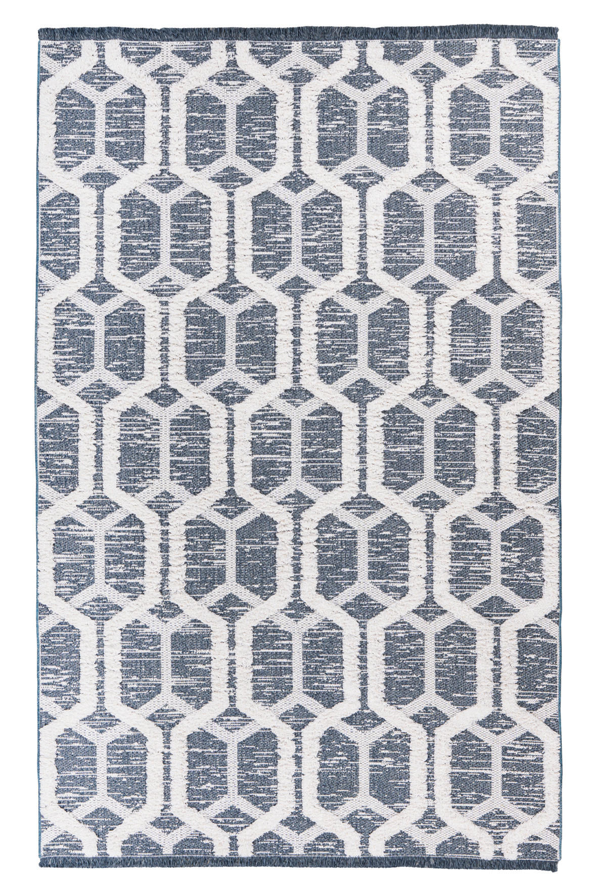 FLACHWEBETEPPICH 120/170 cm  - Blau/Weiß, Design, Textil (120/170cm) - Novel