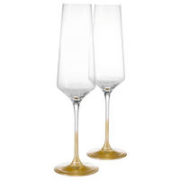 SEKTGLAS 280 ml 2-teilig  - Klar/Goldfarben, LIFESTYLE, Glas (15,3/27/7,8cm) - Leonardo