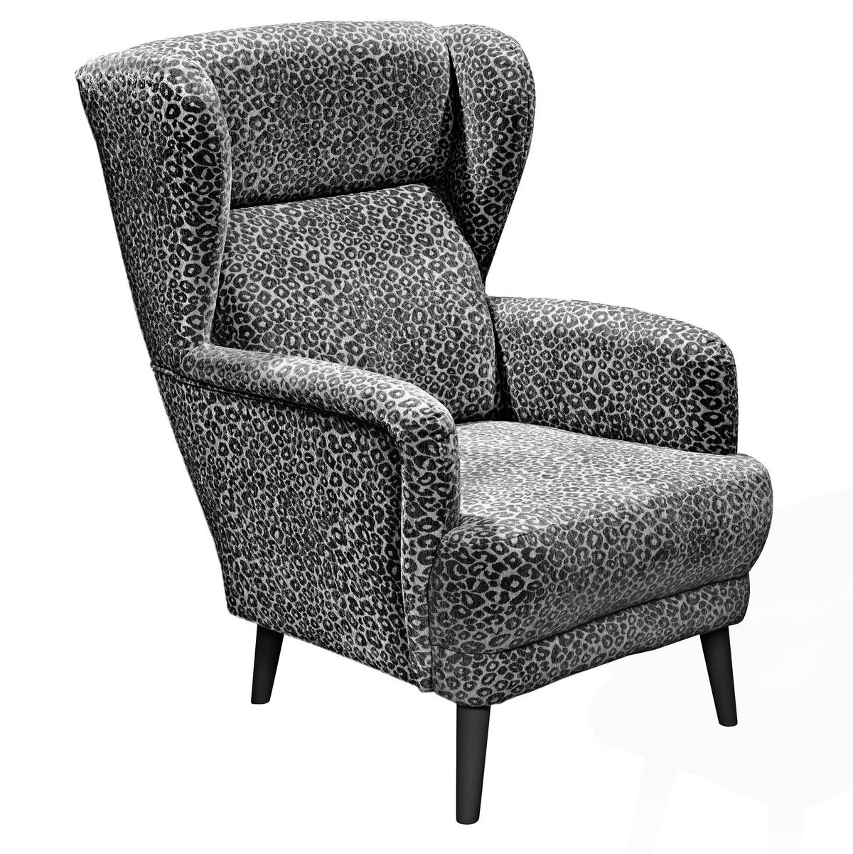 SESSEL Jacquard, Webstoff Schwarz, Weiss  - Weiss/Schwarz, Modern, Holzwerkstoff/Textil (74/106/94cm) - MID.YOU