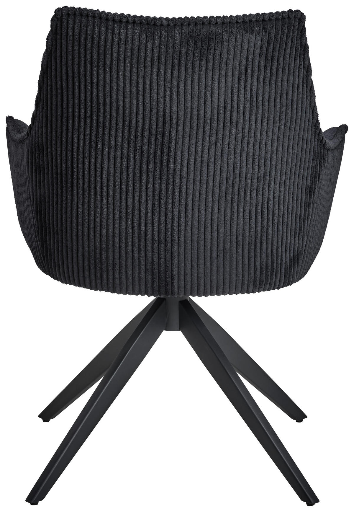 ARMLEHNSTUHL  in Eisen Cord  - Schwarz, LIFESTYLE, Textil/Metall (61/87/65cm) - MID.YOU