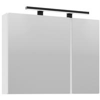 SPIEGELSCHRANK 90/75/18 cm  - Weiß, MODERN, Glas/Holzwerkstoff (90/75/18cm) - Welnova