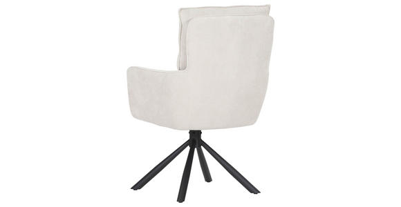 ARMLEHNSTUHL  Stoffauswahl, Sitzfläche 360° drehbar, automatische Rückholfunktion Cord  - Beige/Schwarz, Design, Textil/Metall (60/95/62cm) - Novel