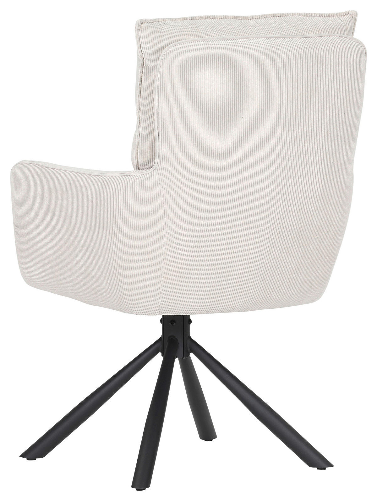 ARMLEHNSTUHL  Stoffauswahl, Sitzfläche 360° drehbar, automatische Rückholfunktion Cord  - Beige/Schwarz, Design, Textil/Metall (60/95/62cm) - Novel