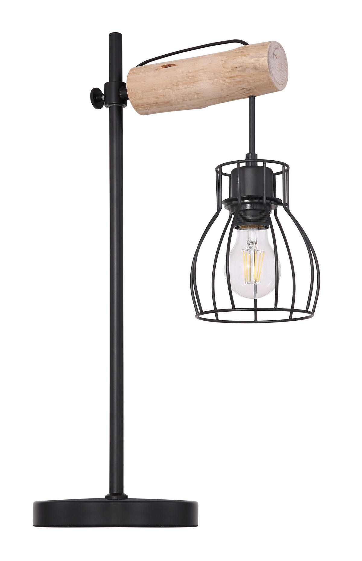 TISCHLEUCHTE - Schwarz/Naturfarben, Design, Holz/Metall (33/55cm) - Marama