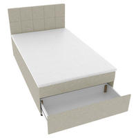 BOXBETT 120/200 cm,  in Hellgrau, Matratze, Topper, Bettschublade, H3 = fest  - Hellgrau/Schwarz, KONVENTIONELL, Kunststoff/Textil (120/200cm) - Boxxx