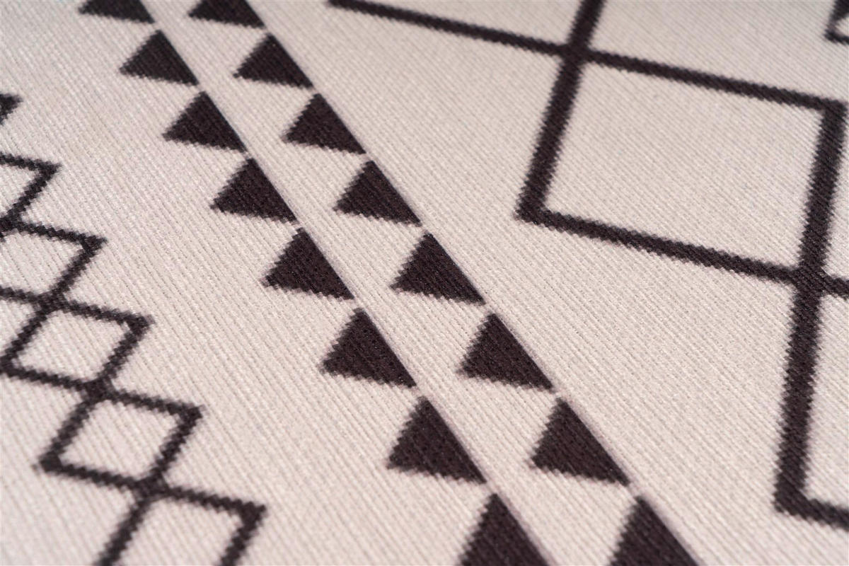 FLACHWEBETEPPICH 120/180 cm Maya 425 Weiß / Schwarz Weiß, Schwarz  - Schwarz/Weiß, Basics, Textil (120/180cm) - Novel